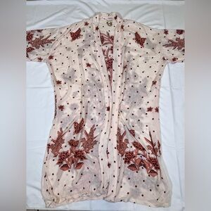 World Market Kimono Open Long Duster Floral Boho Print‎ S